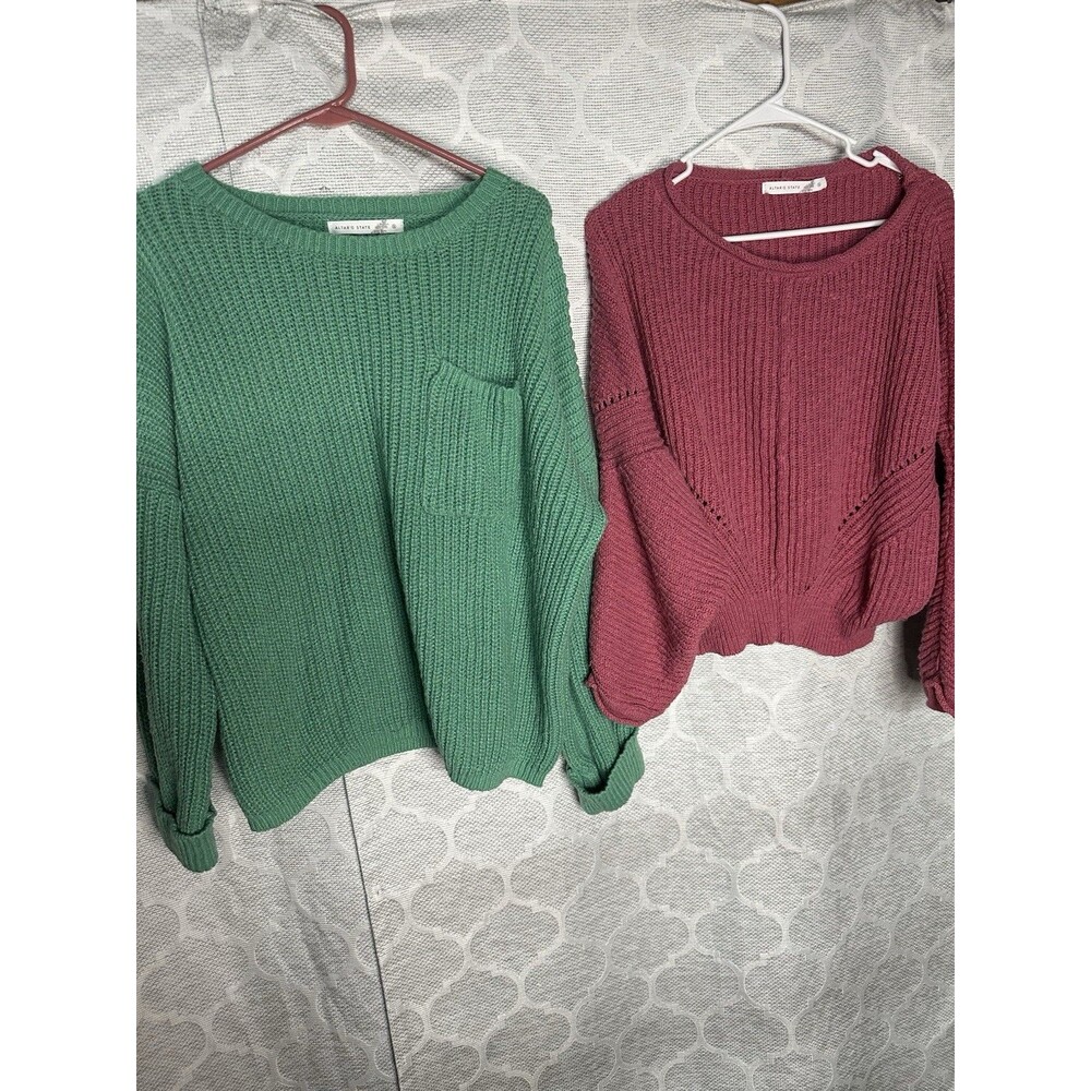 Lot of 2 Altar'd State Chunky Knit Pullover Sweaters Size Small